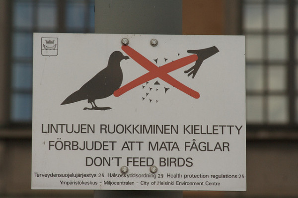 Both Finnish and Swedish are official languages of Finland so messages on signs like this are in both. Plus English for those of us who can't do either.
